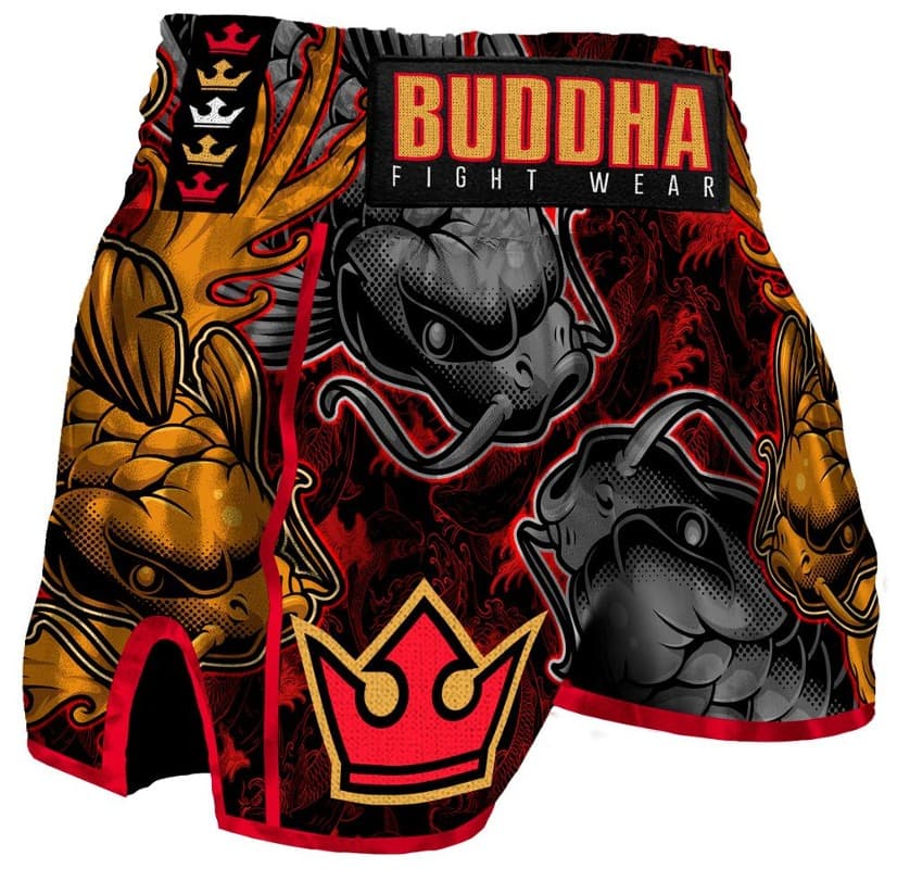 Buddha Short MMA Fighter Noir-Rouge