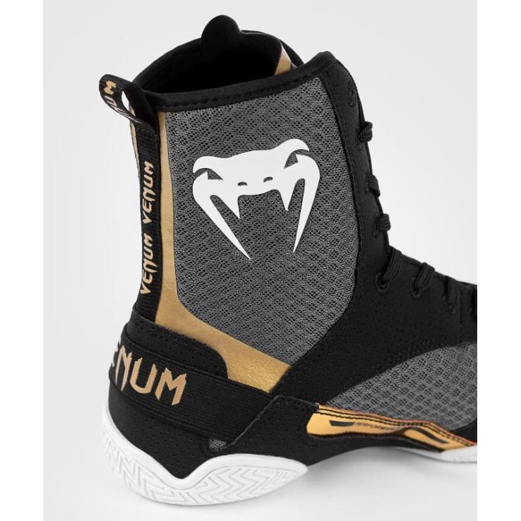 Venum Elite Boxing Boots black/white/gold