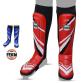 Buddha Fighter competition tubular shin guards red