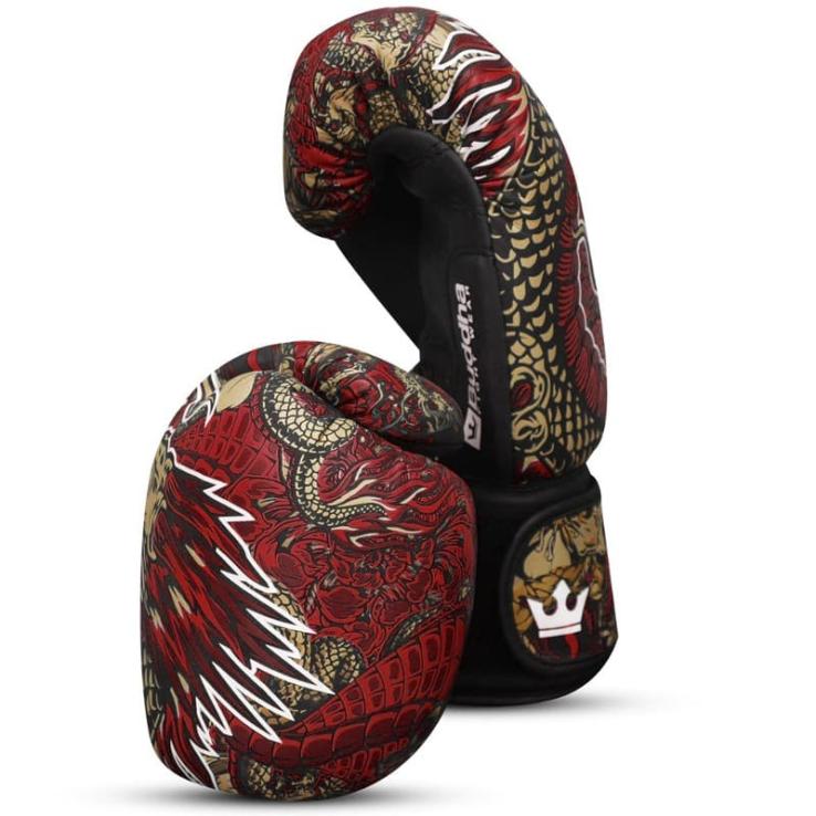 Buddha Dragon Red Boxing Gloves