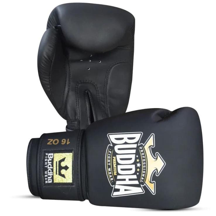 Buddha Thailand matt black boxing gloves