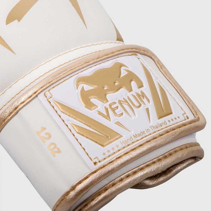 Venum Elite boxing gloves white / gold