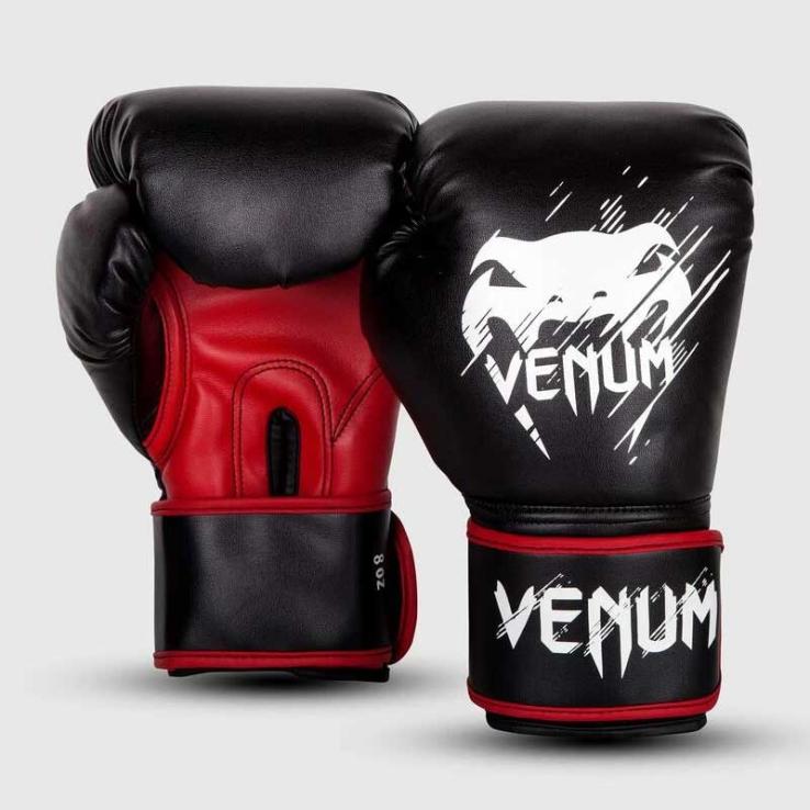 Venum Contender kids boxing gloves black / red