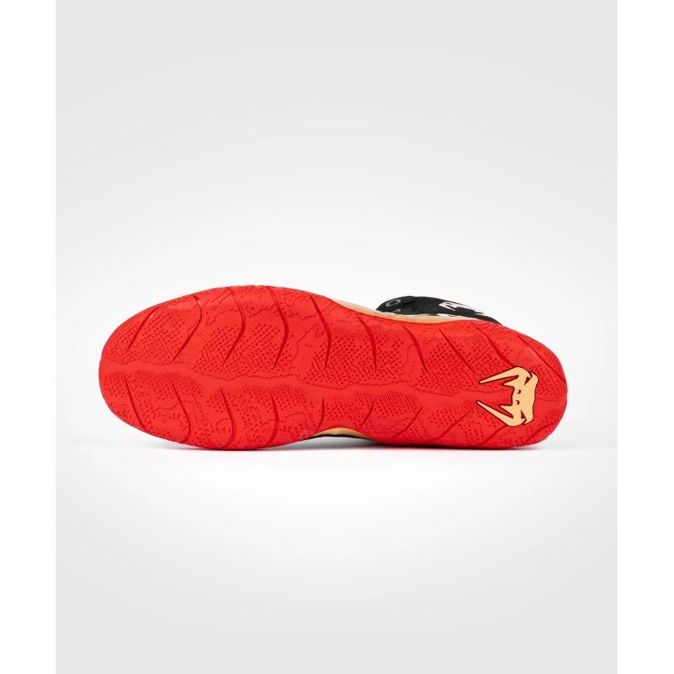 Venum Elite wrestling shoes / black / gold / red